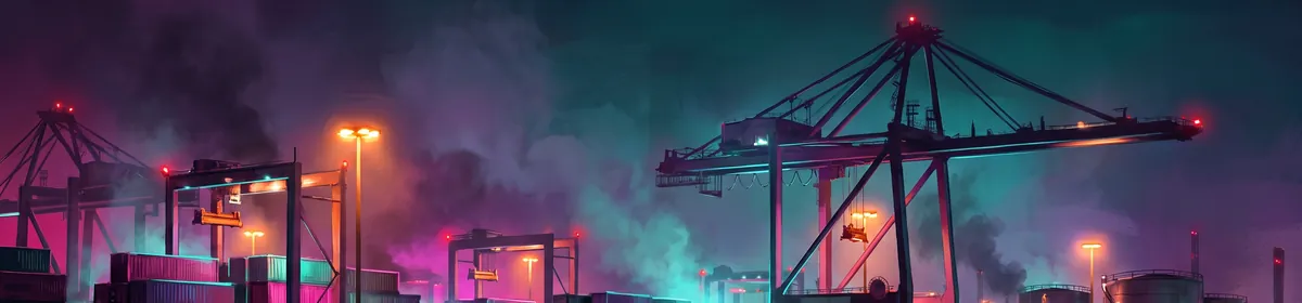 Port cranes and containers